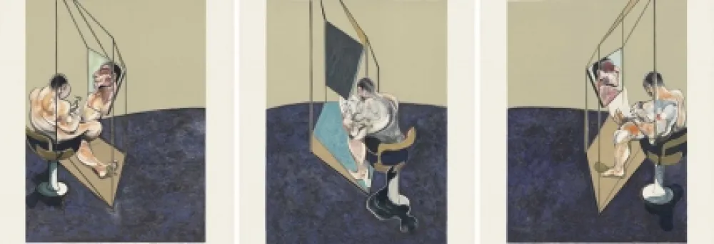 Lithograph Bacon - Three Studies of a Male Back 