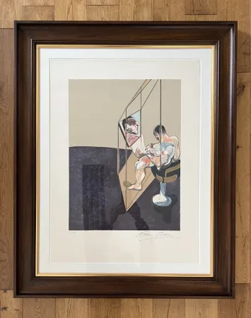 Lithograph Bacon - Three Studies of Male Back (One Work - Right hand panel of the triptych)