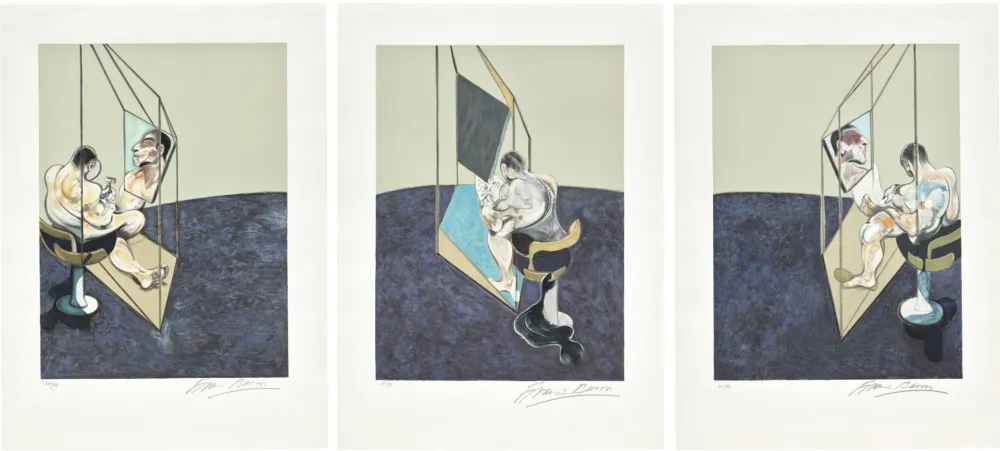 Lithograph Bacon -  Three studies of the male back