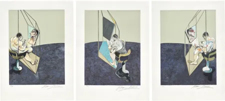 Lithograph Bacon -  Three studies of the male back