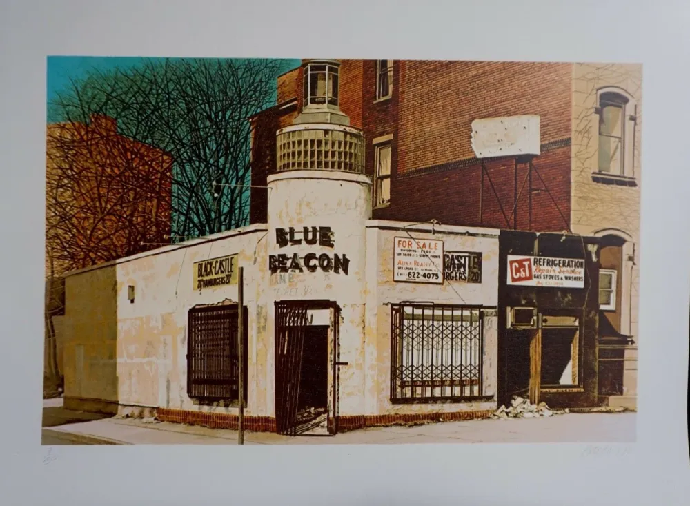 Screenprint Baeder - Blue Beacon