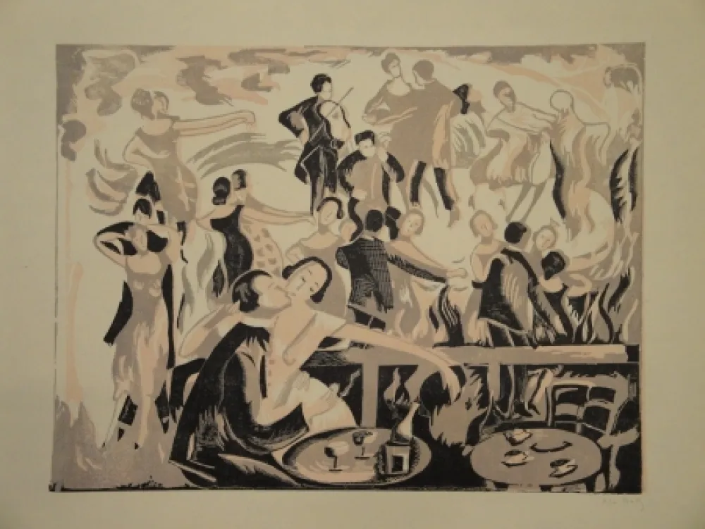 Linocut Bailly - Untitled