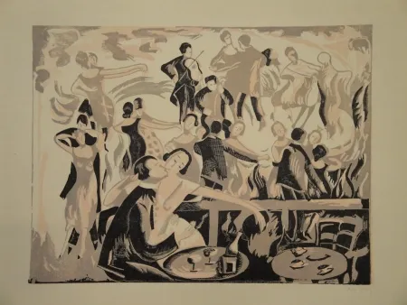 Linocut Bailly - Untitled