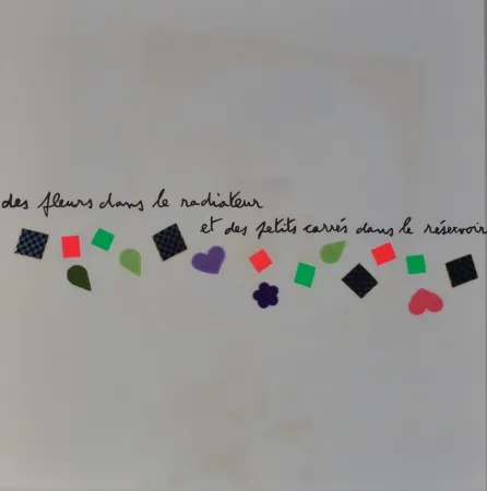 Lithograph Baj - Des fluers dans le radiateur