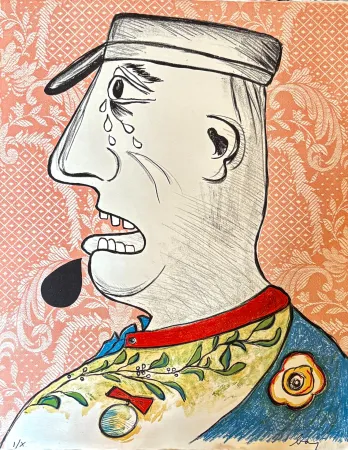 Lithograph Baj - Enrico Baj (1924–2003) – Le grande Charles – Color lithograph on paper – 1965