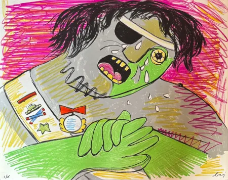 Lithograph Baj - Enrico Baj (1924–2003) – Le Vicomte de Turenne – Color lithograph on paper – 1965