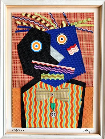 Multiple Baj - Enrico Baj (1924-2003) – Mr. Dupont De Nemours – Fabrics and collage on board – 1969