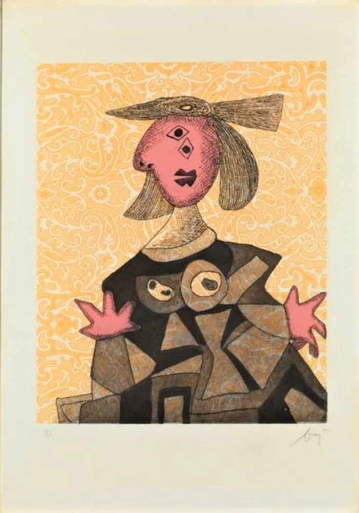 Etching And Aquatint Baj - Femme d’après Picasso