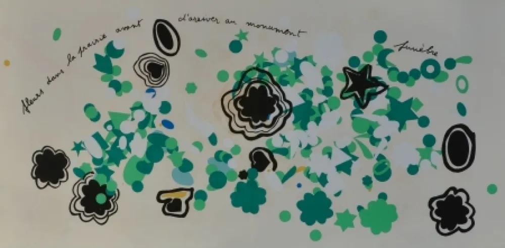 Lithograph Baj - Fleurs dans la prairie