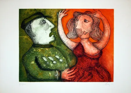 Etching Baj - Generale con la sua favorita