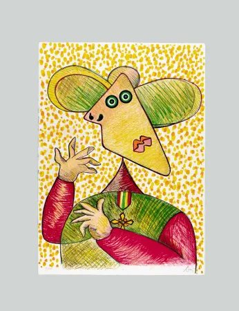 Lithograph Baj - Greta Garbo