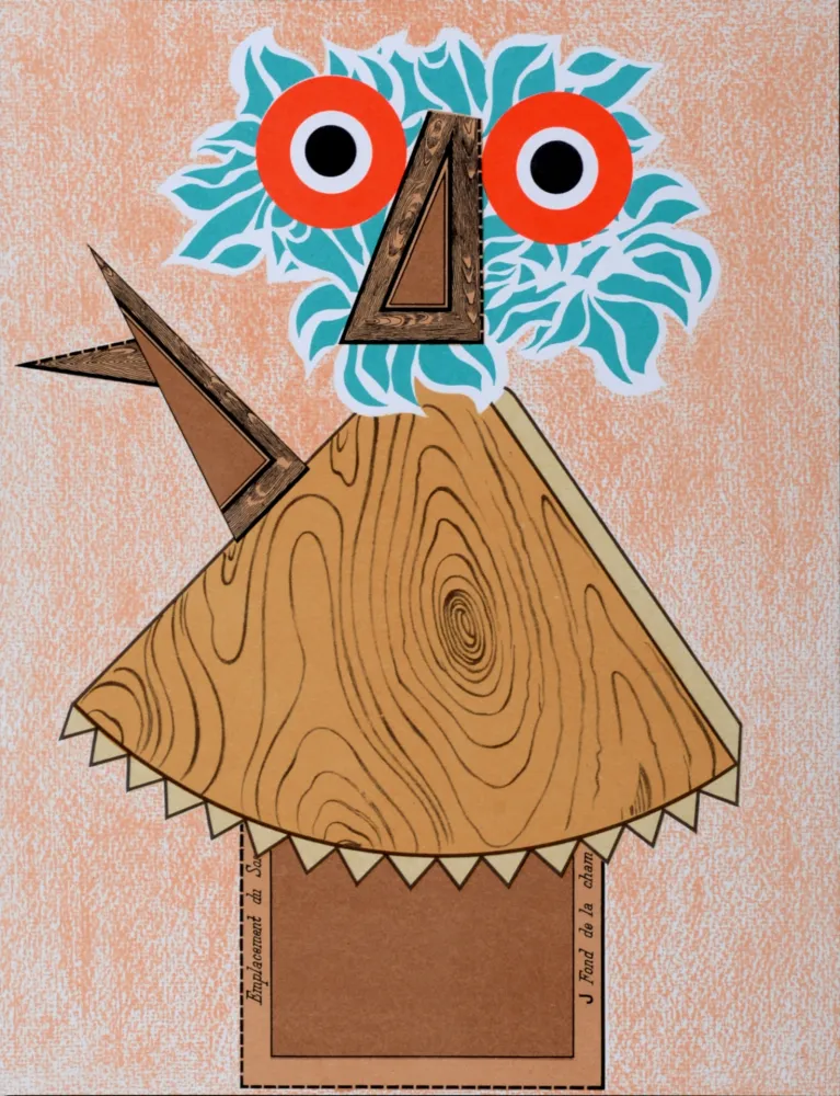 Lithograph Baj - Hibou, 1975