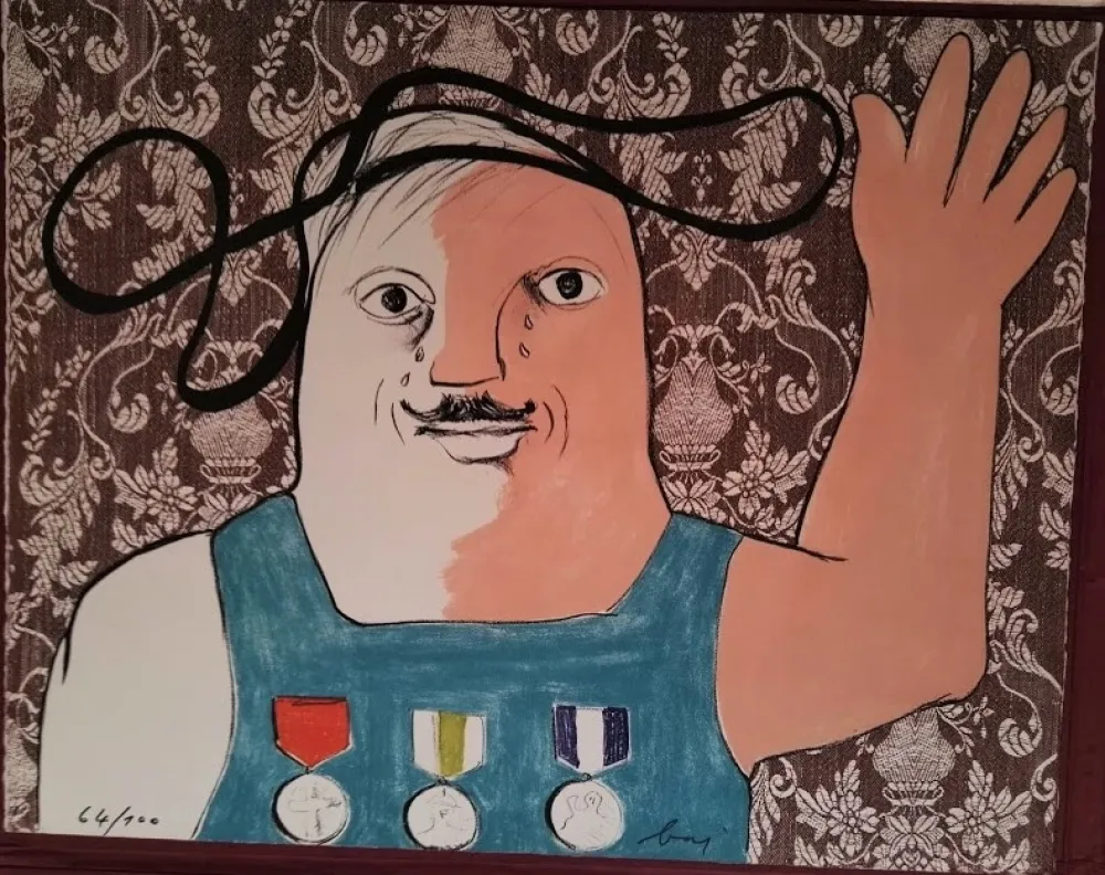 Lithograph Baj - Larmes de Généraux