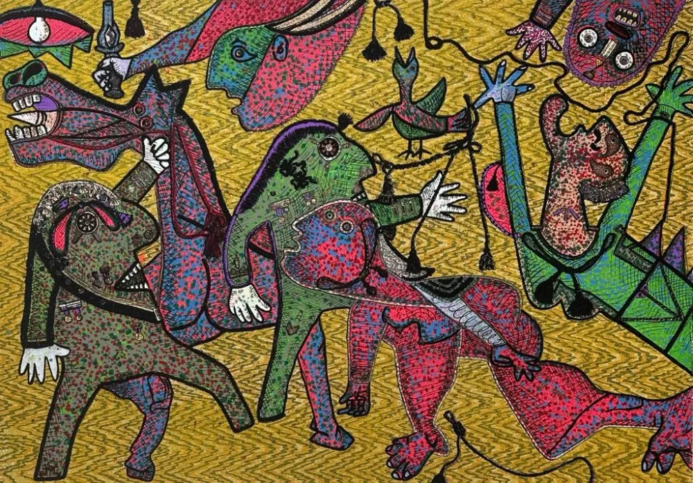 Screenprint Baj - Particolare di Guernica