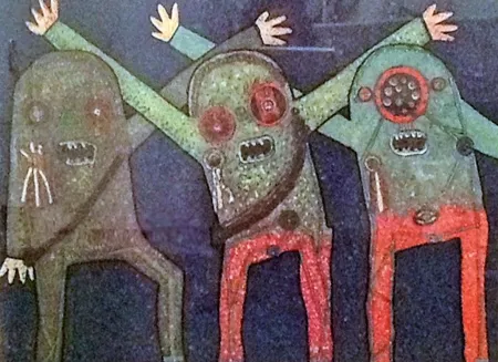 Lithograph Baj - Riunione della CIA nel bosco