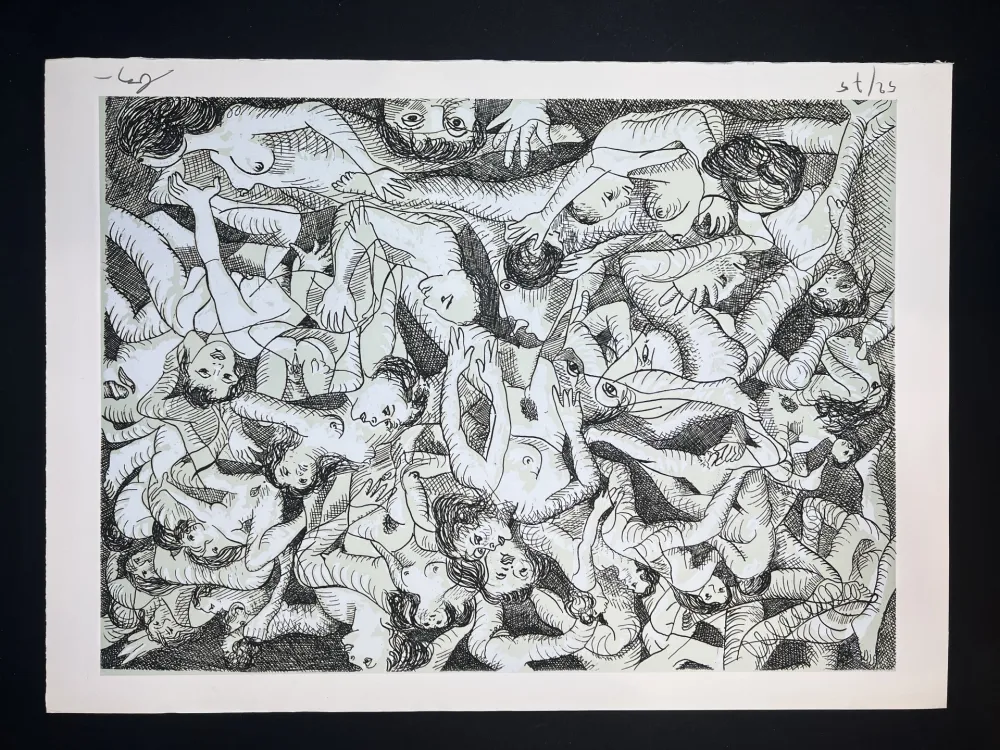 Etching Baj - SADE IN ITALY - complete folder with 8 erotic etchings