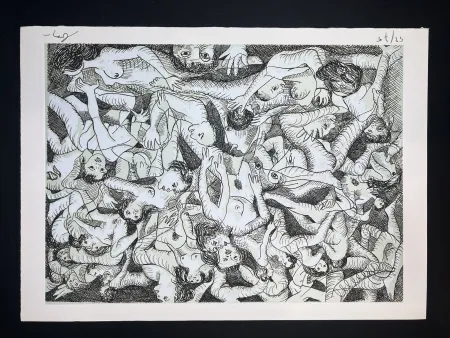 Etching Baj - SADE IN ITALY - complete folder with 8 erotic etchings