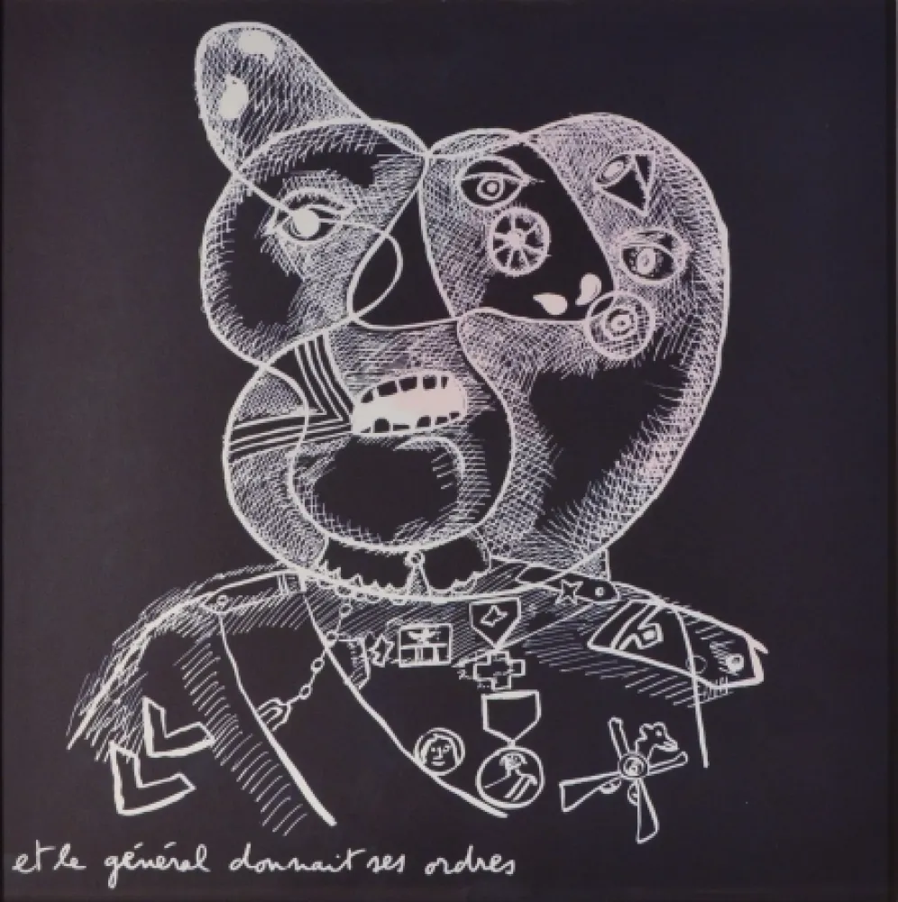 Lithograph Baj - Testa di Generale