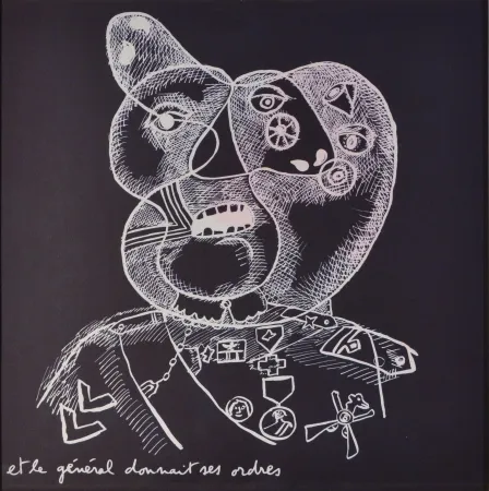 Lithograph Baj - Testa di Generale