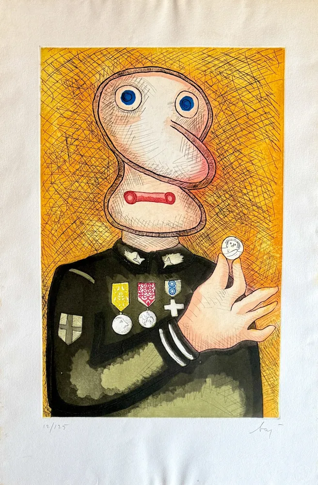 Etching Baj - Uomo dalla medaglia