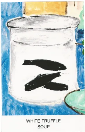 Screenprint Baldessari - Eight Soups: White truffle soup