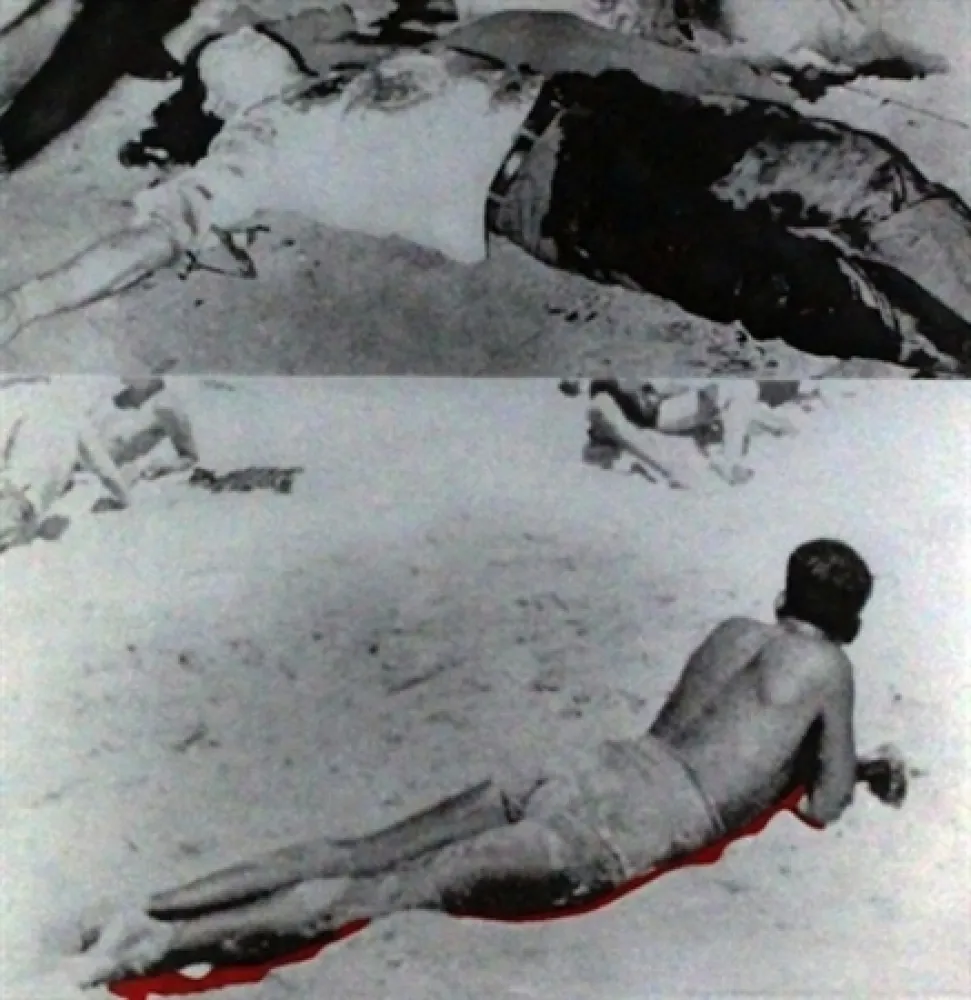 Aquatint Baldessari - Two Figures (One with Shadow), from The Hegel's Cellar portfolio