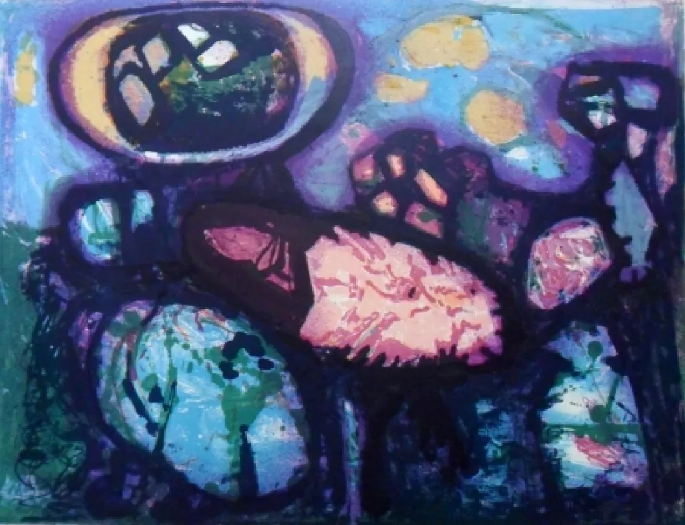 Lithograph Balle - Gloedende vaekst (Glowing growth)