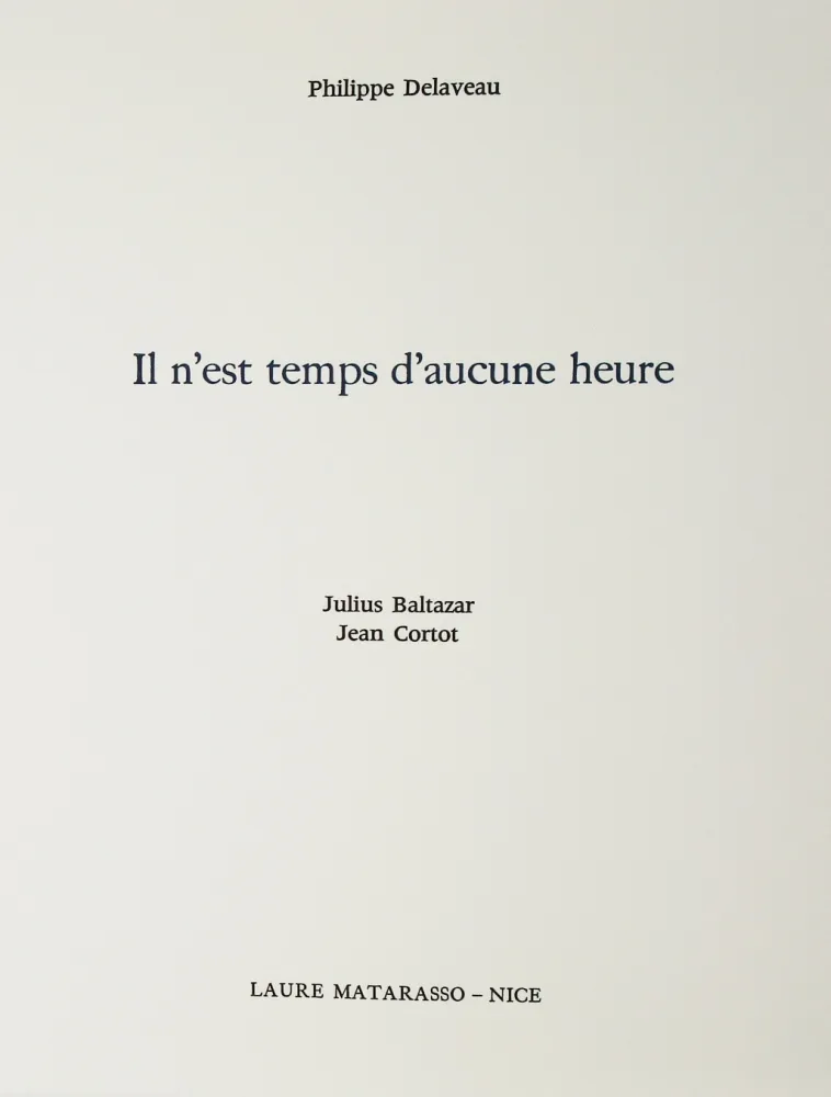 Illustrated Book Baltazar - Il n'est temps d'aucune heure