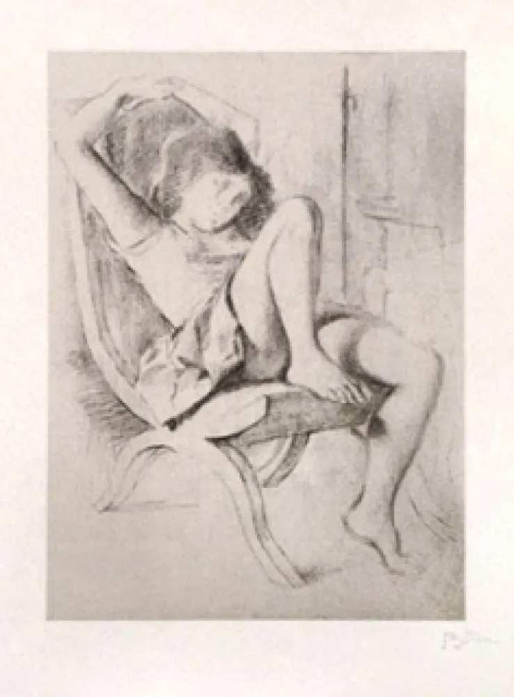 Lithograph Balthus - JEUNE FILLE