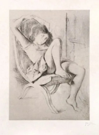 Lithograph Balthus - JEUNE FILLE