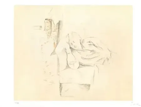 Lithograph Balthus - Jeune fille endormie 