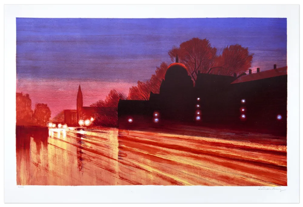 Lithograph Bang -  Forfatningens første dag 