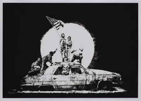 Screenprint Banksy - FLAG (SILVER)
