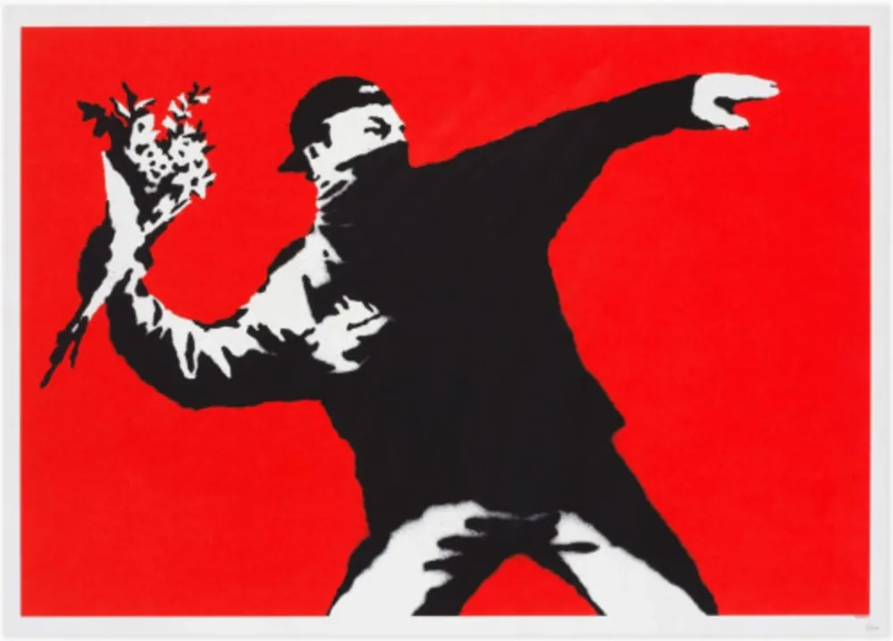 Screenprint Banksy - Love Is In The Air (Unsigned)