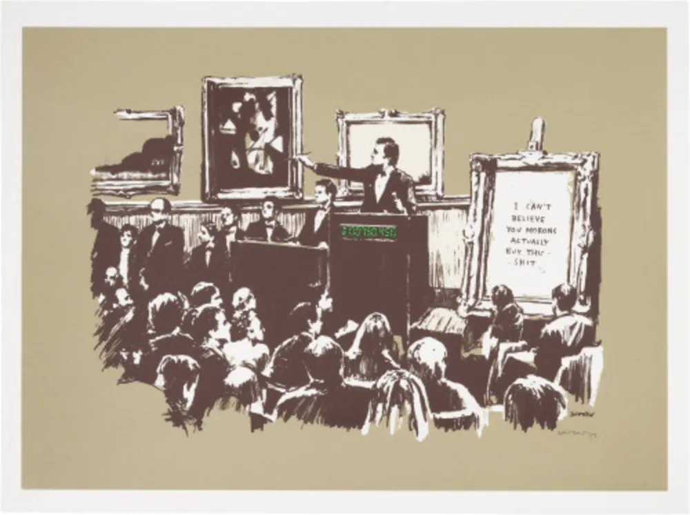 Screenprint Banksy - Morons (Sepia)