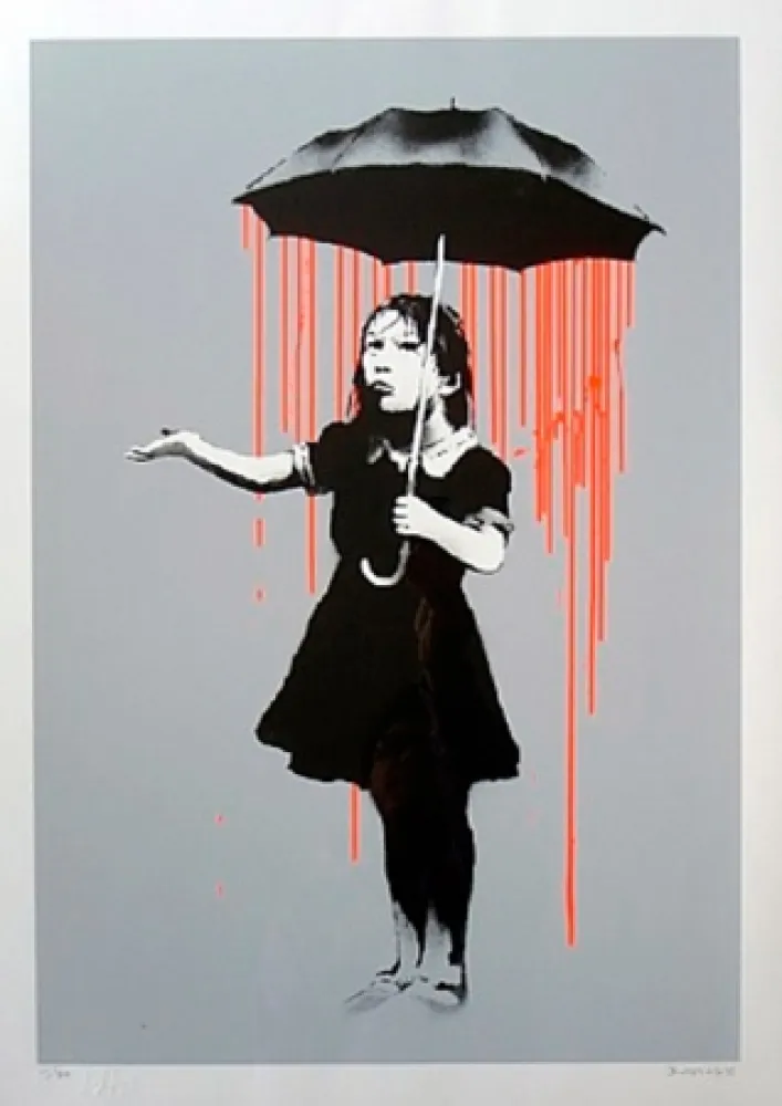 Screenprint Banksy - Nola (Orange Rain)