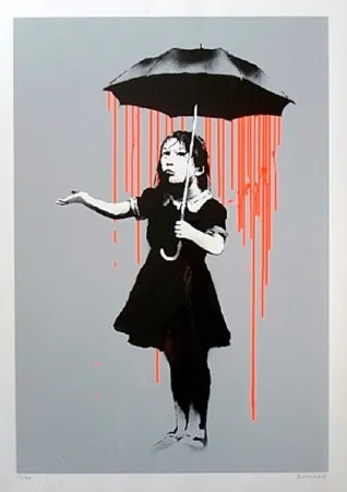 Screenprint Banksy - Nola (Orange Rain)