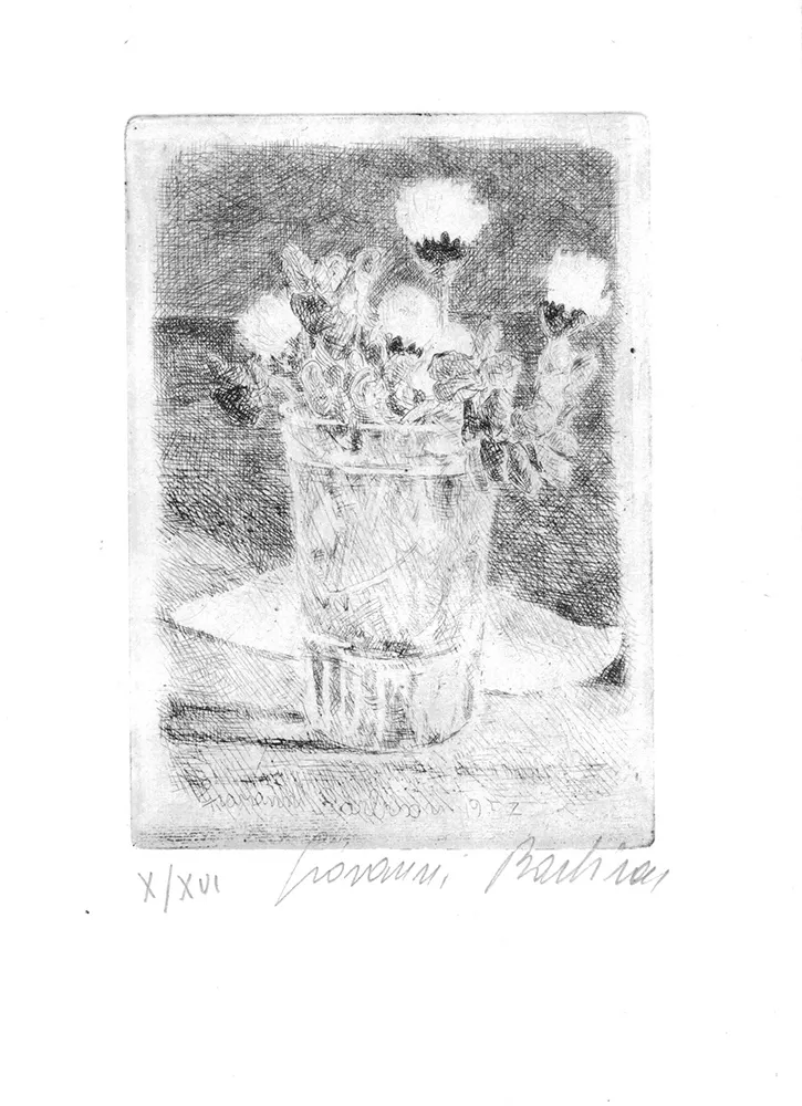 Engraving Barbisan - Fiori nel bicchiere