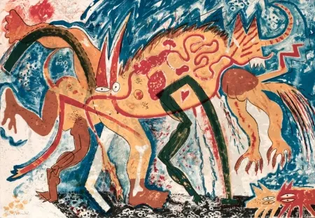 Lithograph Barcelo - Animal amb tres pixerades