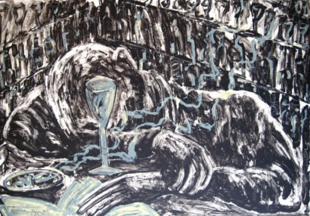 Lithograph Barcelo - Homme ivre