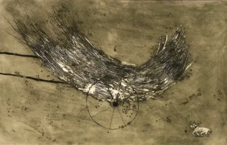 Etching And Aquatint Barcelo - La Charette de foin