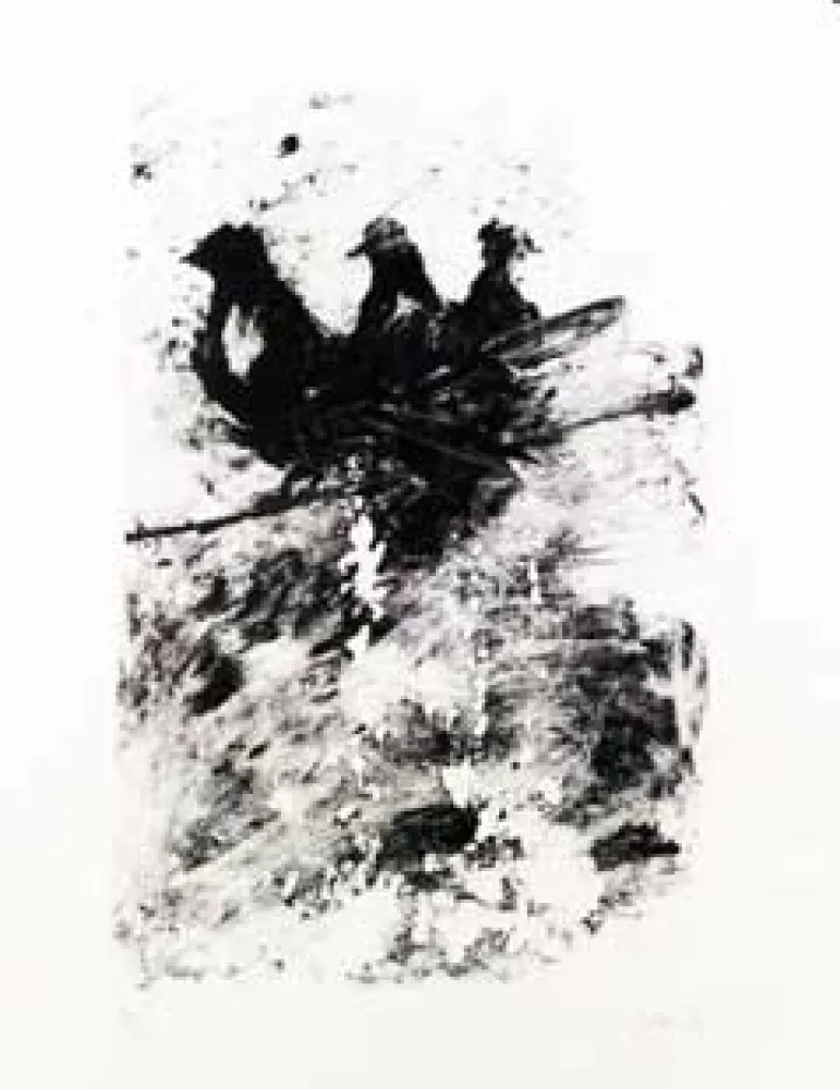 Lithograph Barcelo - Les pigeons