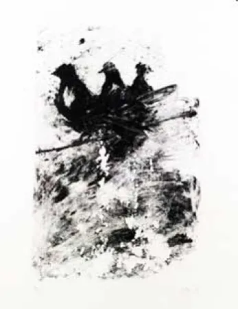 Lithograph Barcelo - Les pigeons