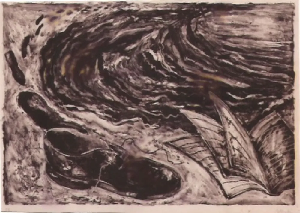 Lithograph Barcelo - S/T (zapato y libro)