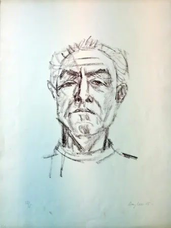 Lithograph Bargheer - Selbstbildnis