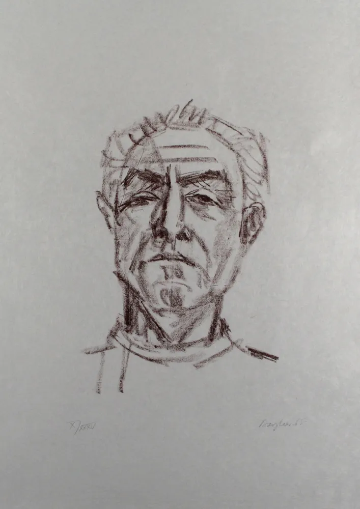 Lithograph Bargheer - Selbstbildnis