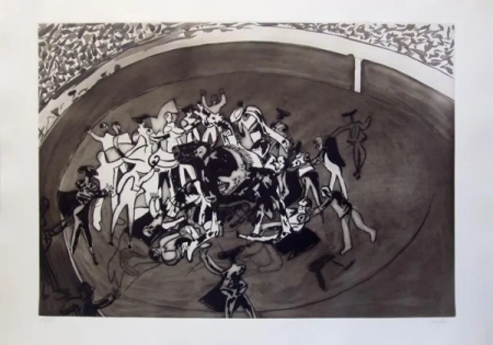 Etching And Aquatint Barjola  - Cogida