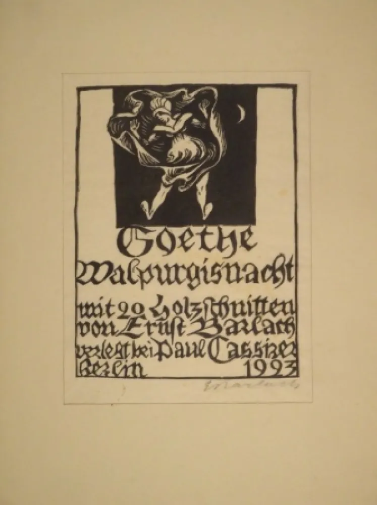 Woodcut Barlach - GOETHE, J. W. von. Walpurgisnacht.
