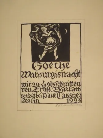 Woodcut Barlach - GOETHE, J. W. von. Walpurgisnacht.