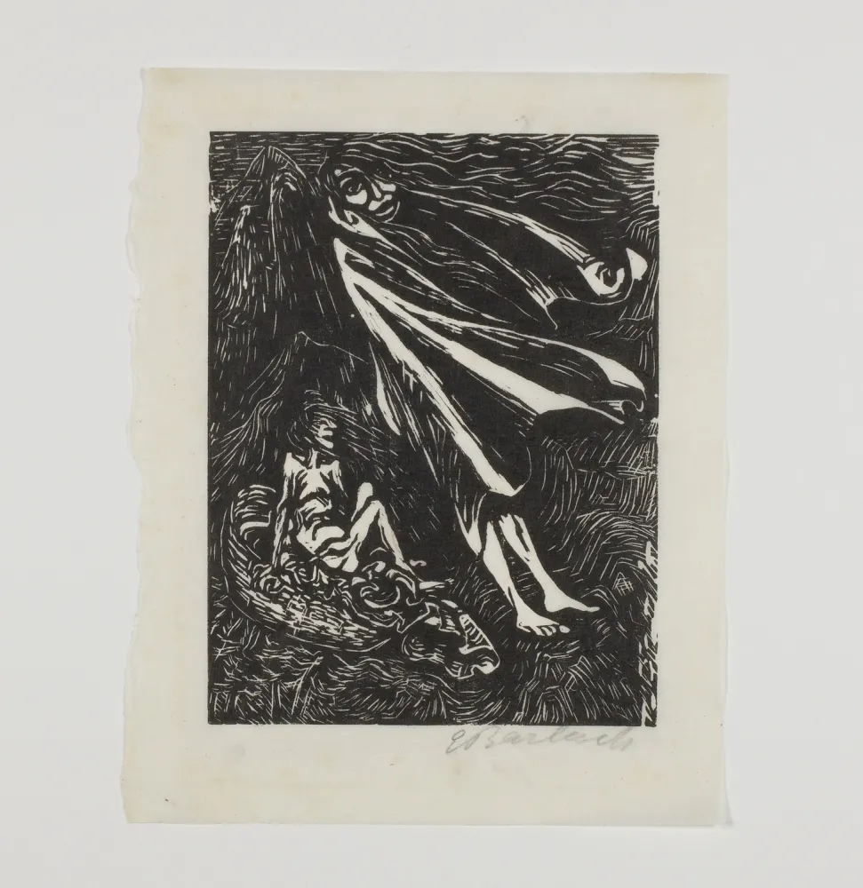 Woodcut Barlach - Hexenreise (Witches' Journey)